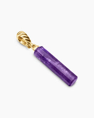 Barrel Amulet with Amethyst and 18K Yellow Gold, 20mm