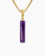 Barrel Amulet with Amethyst and 18K Yellow Gold, 20mm