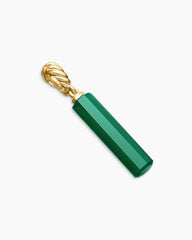 Barrel Amulet with Green Onyx and 18K Yellow Gold, 20mm