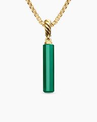 Barrel Amulet with Green Onyx and 18K Yellow Gold, 20mm