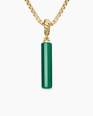 Barrel Amulet with Green Onyx and 18K Yellow Gold, 20mm