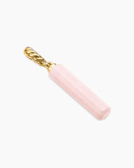 Barrel Amulet with Pink Opal and 18K Yellow Gold, 20mm