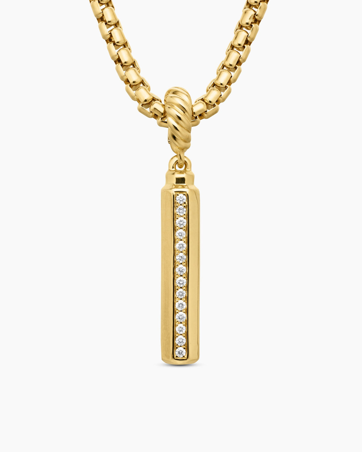 Barrel Amulet in 18K Yellow Gold with Diamonds, 20mm