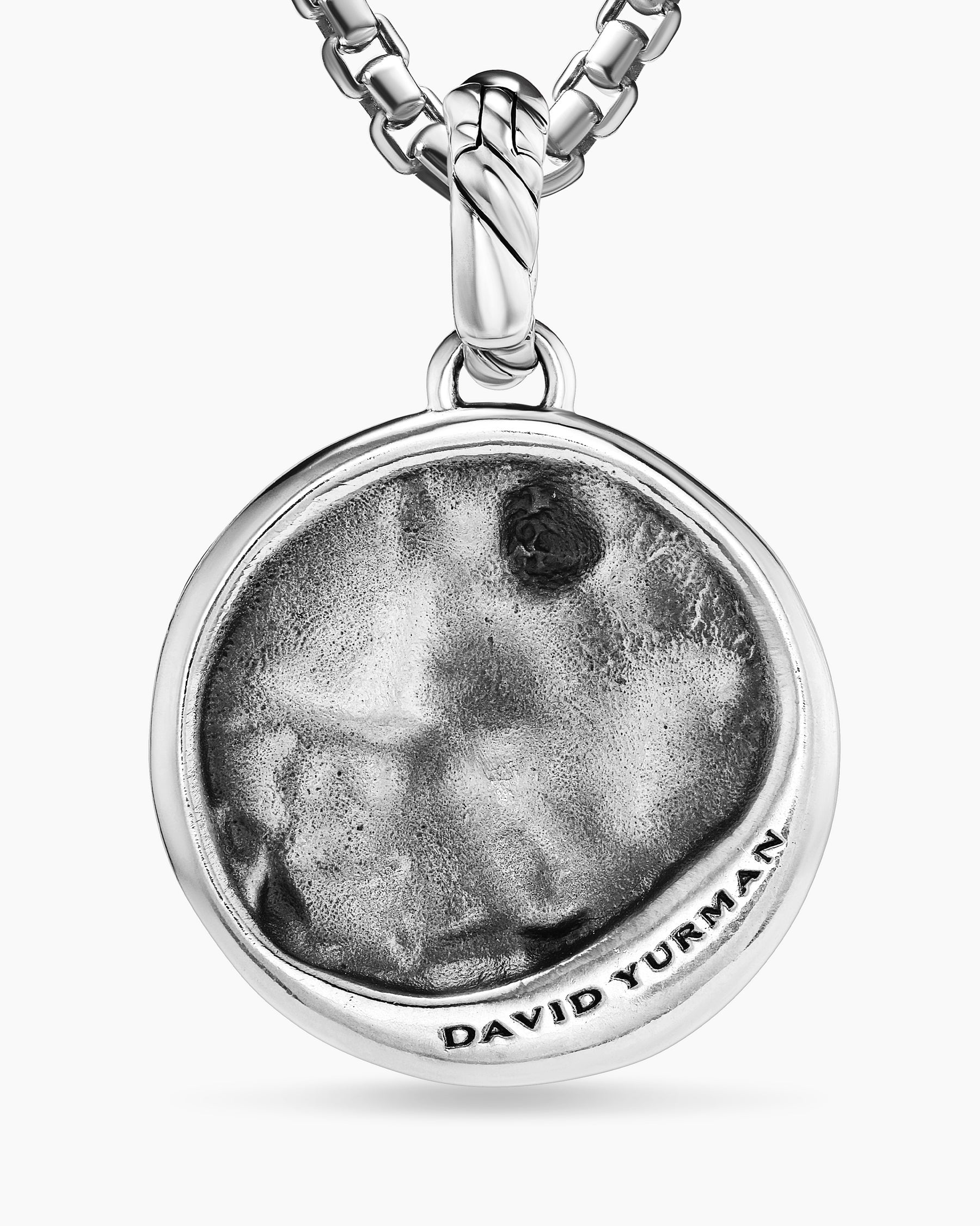 Aquarius Amulet in Sterling Silver with 18K Yellow Gold and Diamonds, 19mm