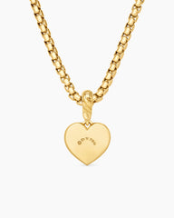 Compass Heart Amulet in 18K Yellow Gold with Center Diamond, 11.3mm