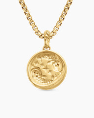 Pisces Amulet in 18K Yellow Gold with Diamonds, 19mm