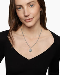 Gemini Amulet in Sterling Silver with 18K Yellow Gold and Diamonds, 19mm