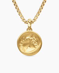 Cancer Amulet in 18K Yellow Gold with Diamonds, 19mm