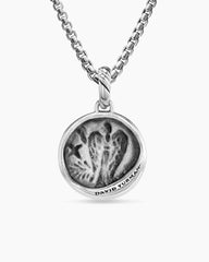 Virgo Amulet in Sterling Silver with 18K Yellow Gold and Diamonds, 19mm