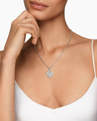 Virgo Amulet in Sterling Silver with 18K Yellow Gold and Diamonds, 19mm