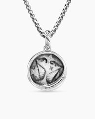 Libra Amulet in Sterling Silver with 18K Yellow Gold and Diamonds, 19mm