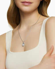 Initial Charm in Sterling Silver with Diamond B