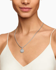 Initial Charm in Sterling Silver with Diamond C