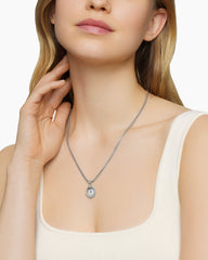 Initial Charm in Sterling Silver with Diamond D