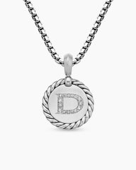 Initial Charm in Sterling Silver with Diamond D