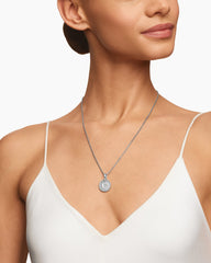 Initial Charm in Sterling Silver with Diamond E