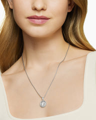 Initial Charm in Sterling Silver with Diamond F