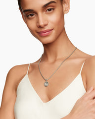 Initial Charm in Sterling Silver with Diamond G