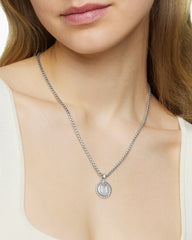 Initial Charm in Sterling Silver with Diamond H