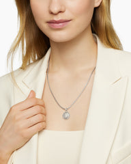 Initial Charm in Sterling Silver with Diamond J