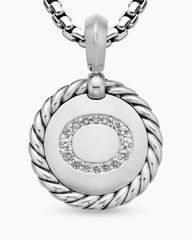 Initial Charm in Sterling Silver with Diamond O