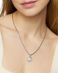 Initial Charm in Sterling Silver with Diamond P