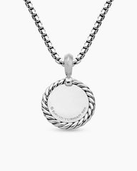 Initial Charm in Sterling Silver with Diamond W