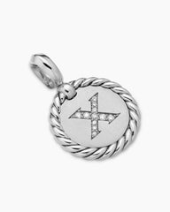 Initial Charm in Sterling Silver with Diamond X