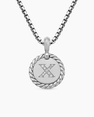 Initial Charm in Sterling Silver with Diamond X