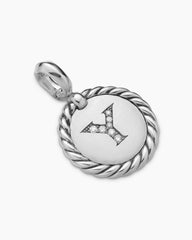 Initial Charm in Sterling Silver with Diamond Y