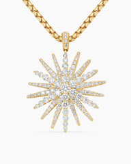 Starburst Pendant in 18K Yellow Gold with Full Pavé Diamonds, 33.7mm