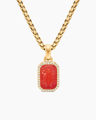 Petrvs® Bee Amulet in 18K Yellow Gold with Carnelian and Diamonds, 15mm