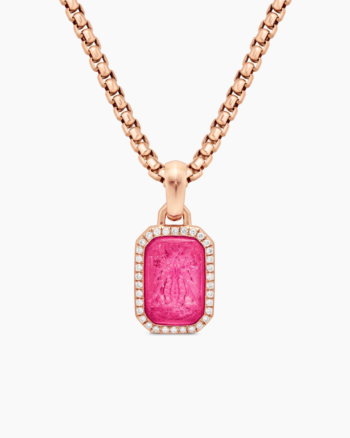 Petrvs® Bee Amulet in 18K Rose Gold with Rubellite and Diamonds, 15mm