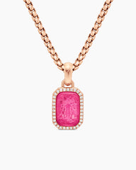 Petrvs® Bee Amulet in 18K Rose Gold with Rubellite and Diamonds, 15mm