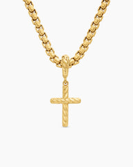 Cable Collectibles® Cross Amulet in 18K Yellow Gold with Diamonds, 11.4mm