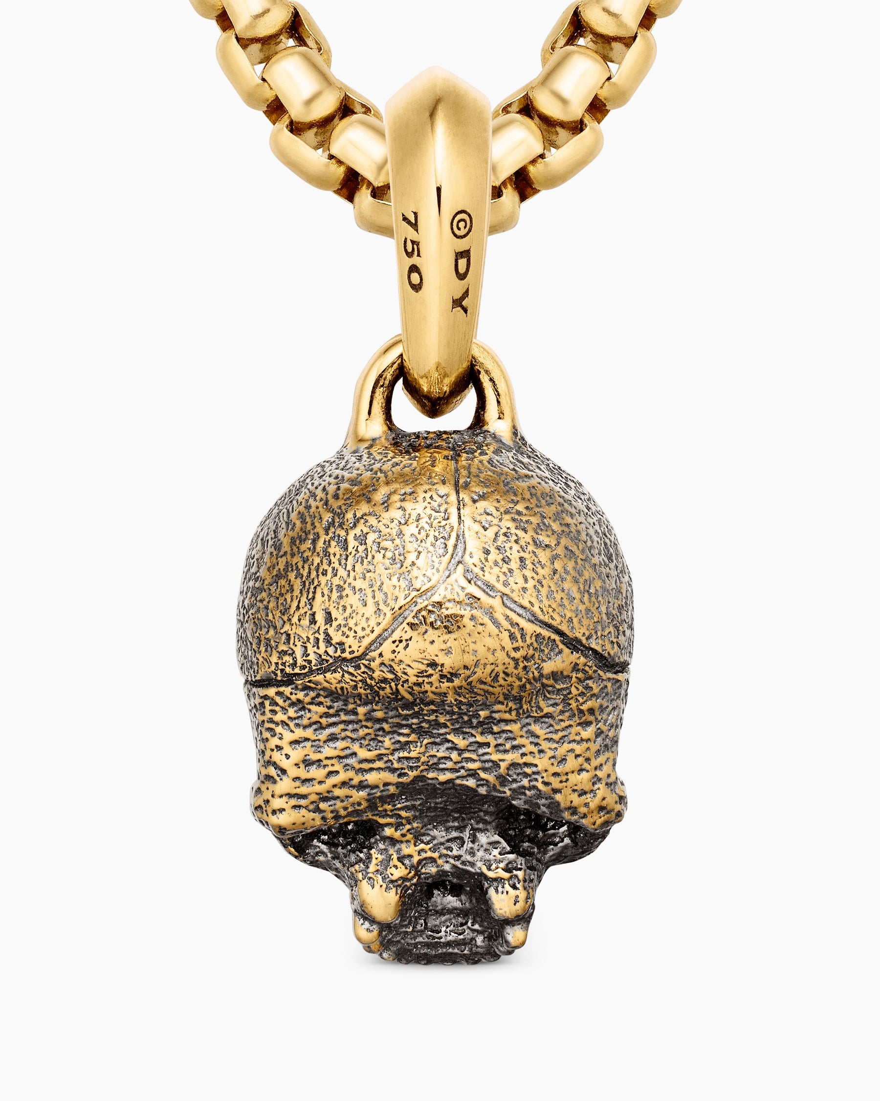 Memento Mori Skull Amulet in 18K Yellow Gold, 16mm