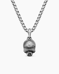 Memento Mori Skull Amulet in Sterling Silver, 16mm
