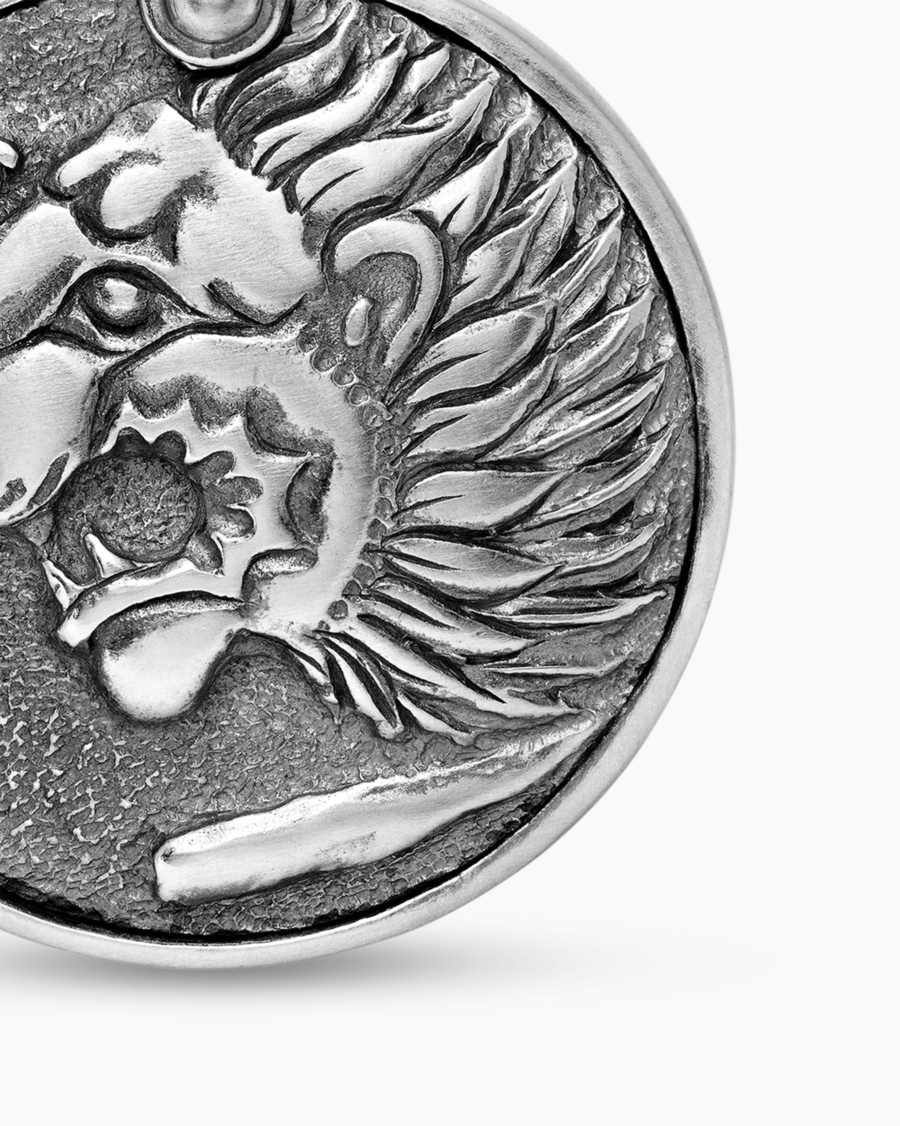 Petrvs® Lion Coin Amulet in Sterling Silver, 25mm