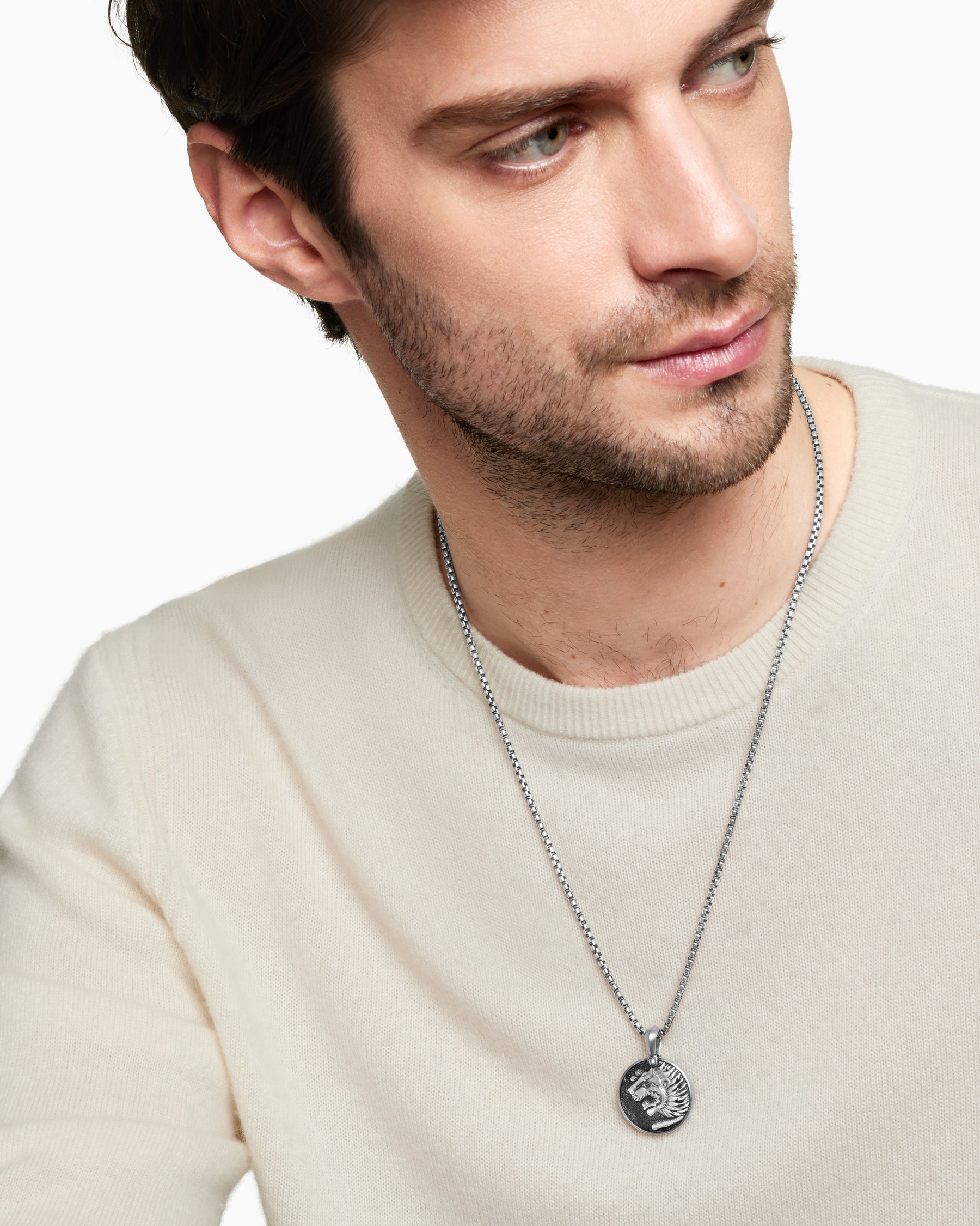 Petrvs® Lion Coin Amulet in Sterling Silver, 25mm