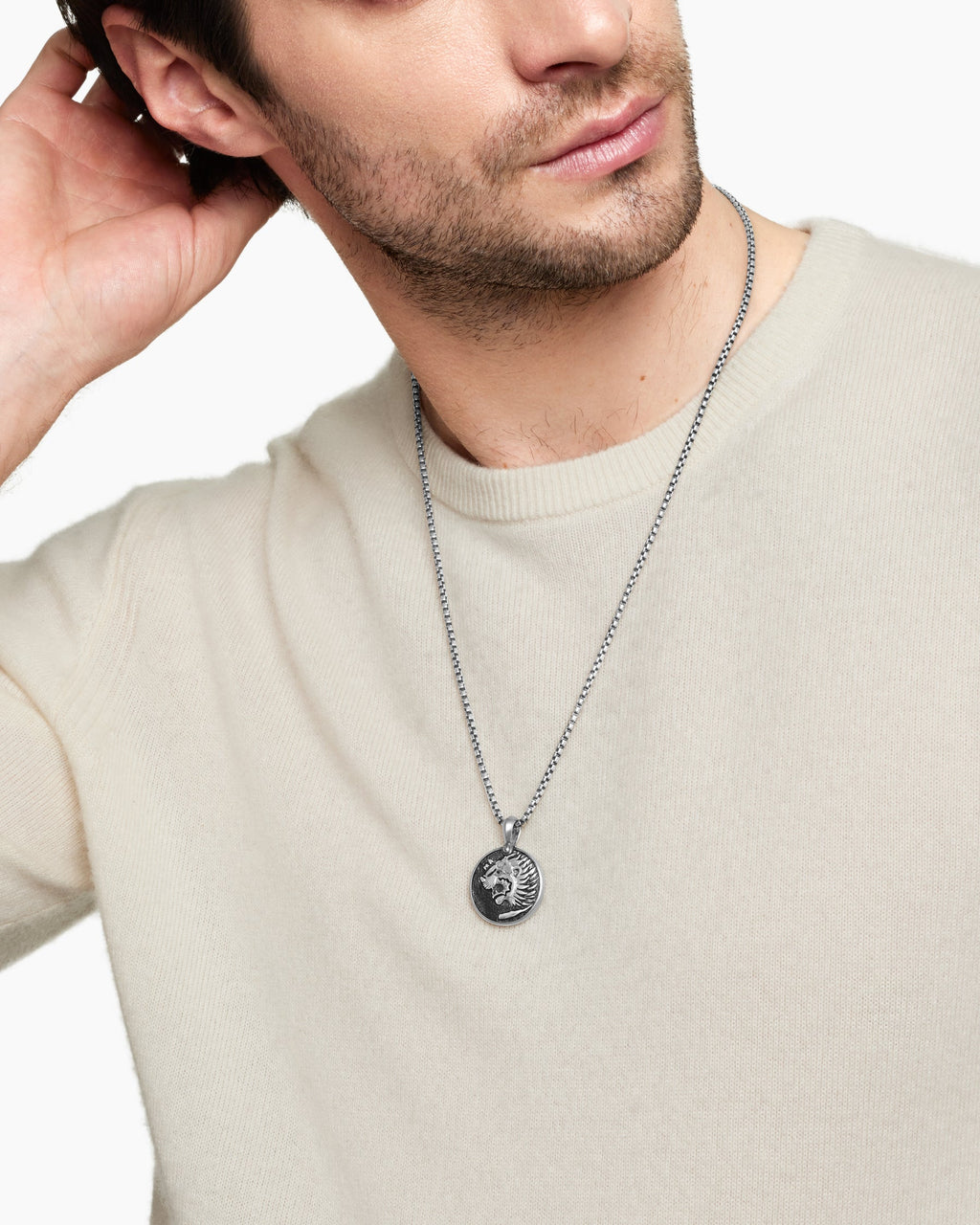 Petrvs® Lion Coin Amulet in Sterling Silver, 25mm