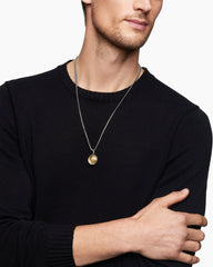 Maritime® Compass Amulet in Sterling Silver with 18K Yellow Gold and Center Diamond, 20mm