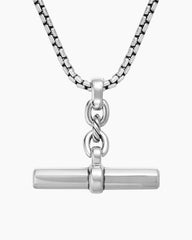 Lexington E/W Barrel Pendant in Sterling Silver with Diamonds, 32mm