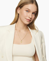 St. Michael Amulet in 18K Yellow Gold with Diamonds, 19mm