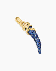 Tusk Amulet with Pavé Blue and Violet Sapphires and 18K Yellow Gold, 29mm