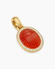 Petrvs® Scarab Amulet in 18K Yellow Gold with Carnelian and Diamonds, 16.3mm