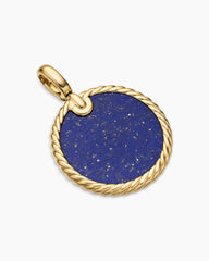DY Elements® Disc Pendant in 18K Yellow Gold with Lapis, 24mm