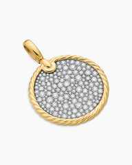 DY Elements® Disc Pendant in 18K Yellow Gold with Diamonds, 24mm