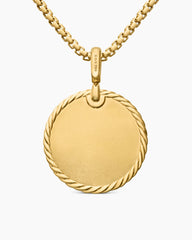 DY Elements® Disc Pendant in 18K Yellow Gold with Diamonds, 24mm