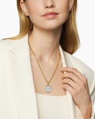 DY Elements® Disc Pendant in 18K Yellow Gold with Diamonds, 24mm