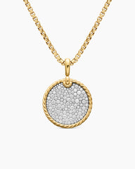 DY Elements® Disc Pendant in 18K Yellow Gold with Diamonds, 24mm